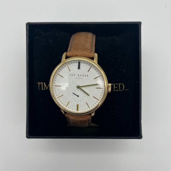 TED BAKER GOLD HAMILTON CASE MEN'S QUARTZ WATCH TE15193011 - Picture 1 of 7